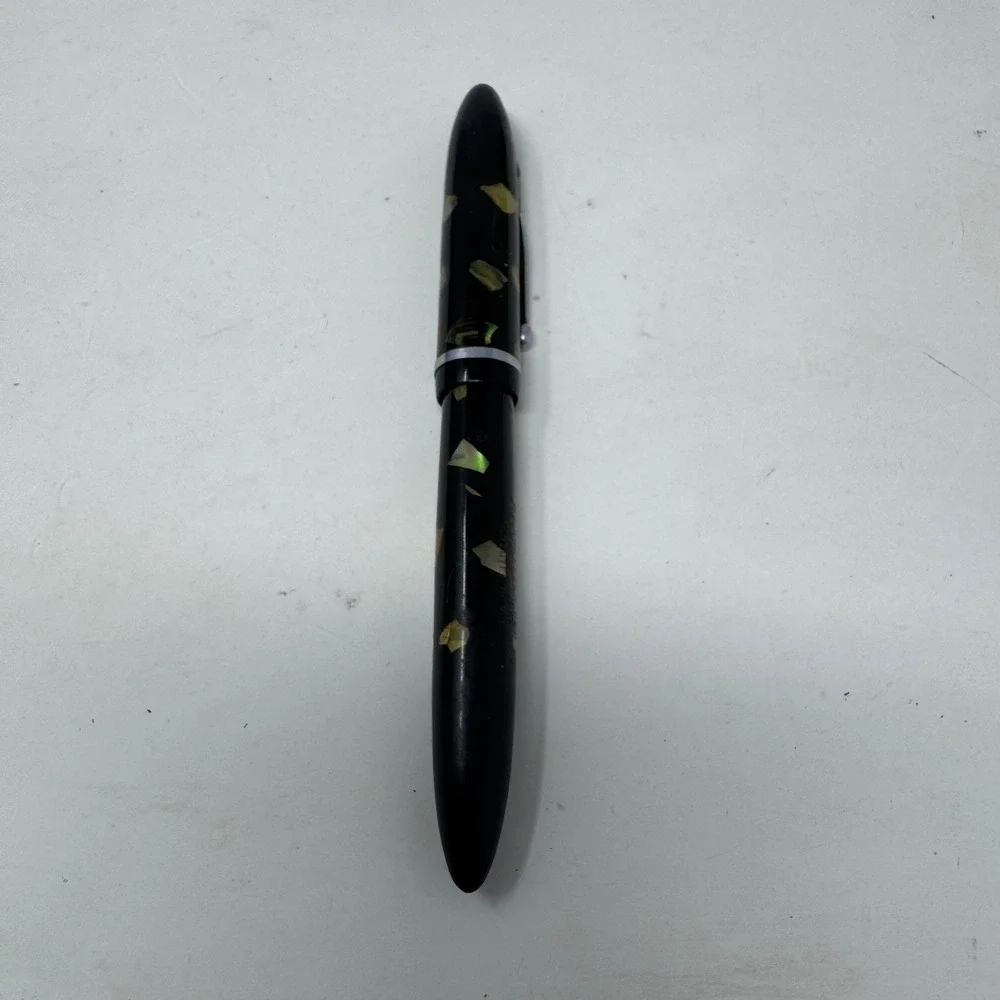 Vintage Sheaffer Jr Fountain Pen Black Abalone Shell Flake‎ Celluloid USA Made